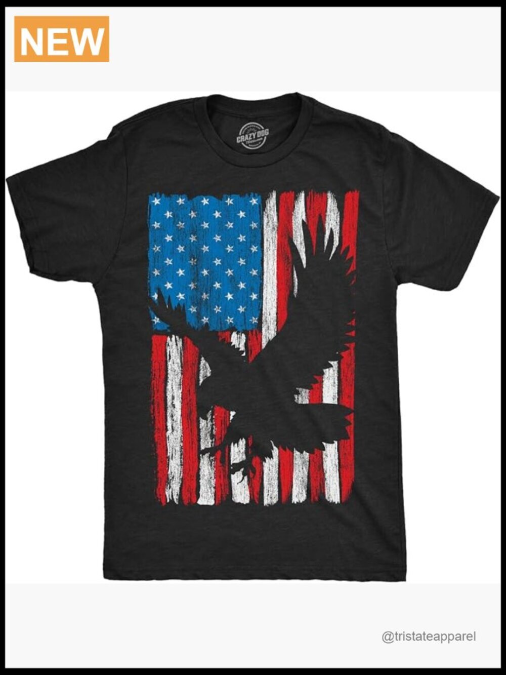 Patriotic Eagle Flag Graphic Tee - Soft Cotton Blend, Short Sleeve Crewneck